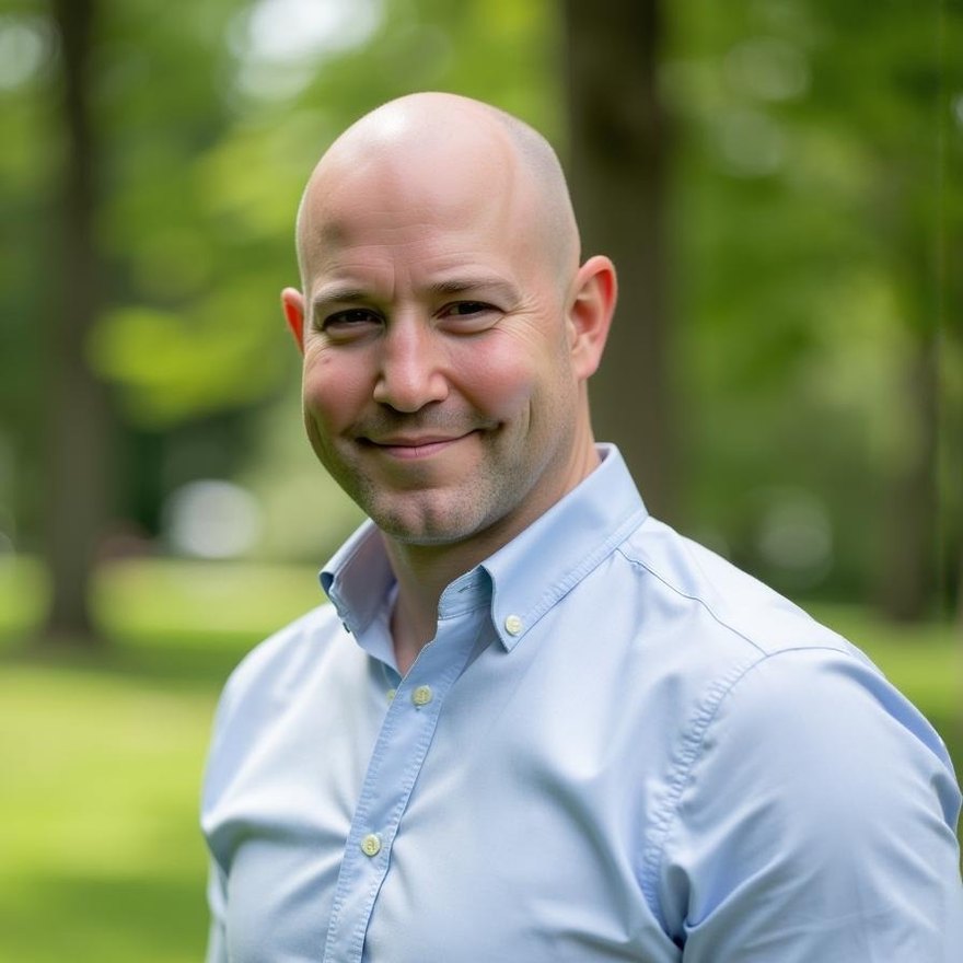 Johann Robertson, MACP, Capacity Counsellor, smiling outdoors in a light blue shirt.